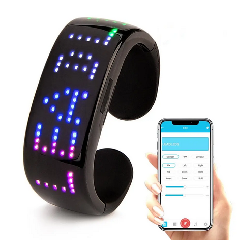 LED Armband, Blue tooth Programierbar Light up USB Aufladbar ‍